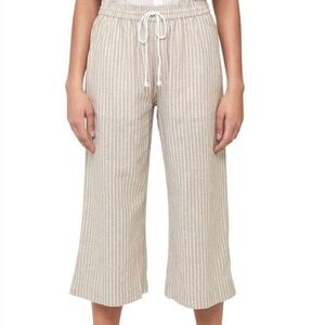 Beach Lunch Lounge Linen Pants Cropped Large